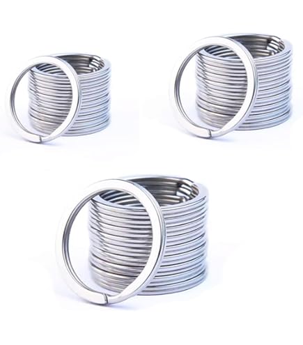 Praknu 200 Anneaux De Porte Clé Plats - 25mm - En Acier Nickelé - Ouverture Facile - Indéformables - Pour Clés Et Travaux Manuels