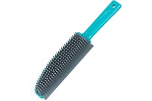 Beldray Brosse Caoutchouc Pet Plus+ pour Tapis/Moquette/Voiture, Spécial Poils Animaux, Design Style Vileda pour Rembourrage, Turquoise/Gris