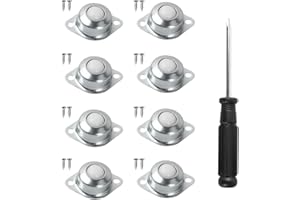 KASLAIDER 8 Pezzi Ruote in Nylon con Cuscinetti a Sfera e 16 Viti - Trasferimento 360° per Mobili e Sedia a Rotelle