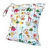 Baby Wasserdichtem Reißverschluss Wiederverwendbare Stoff Wickeltasche Snap Tote Bunte Tiere Muster - 5