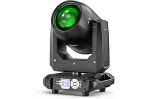 YESPICK Moving Head Beam Stage Light 200W, RGBW LED Party Light with Electronic Focus 14 Patterns 10 Colors DMX512 Professional Lighting Effects 18 Prisms for Party Stages Disco Halloween