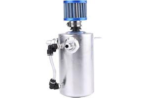 REMINNBOR Réservoir de récupération d'huile, le réservoir de récupération d'huile en alu um universel de moteur de voiture 0.5L peut filtrer le reniflard du réservoir(SI-A0409)