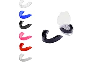 ACZET Mouth Guard Gum Shield Mouthguards for Adult Senior Junior Kids Youth Great School Combat Sports Soccer Hockey MMA Boxing Martial Arts Basketball (Adult(+12), Black)