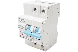 LED ATOMANT Disyuntor Termico Inteligente Smartlife 2P (Programable 10-63A), Interruptor WiFi/Bluetooth con encendido/apagado a distancia, Disyuntor Para Montaje en Riel DIN(32A), Medidor Consumo