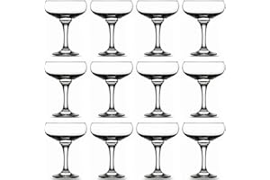 Acan Tradineur - Pack de 12 Copas Misket - Capacidad 23,5 cl (8 oz) - Vasos Vidrio Champagne Celebraciones, Fiestas - Aptas para lavavajillas - Ø 9,5 x 13,5 cm