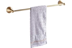 Flybath Portasciugamani da Parete singolo portasciugamani da parete in ottone Montaggio a Parete Contemporaneo,60 cm / 23,6 pollici,Bronzo Spazzolato