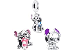 Doyafer 925 Sterling Silber Herz Charm Cartoon Maus Anhänger Krone Rose Charms Frau Liebhaber Geschenk 3-Stück/Paket