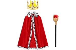 ASQzhuLIWing 3pcs Set trucco da Re e Regina per bambini e adulti per travestimenti giochi di ruolo gioco di ruolo teatrale feste di compleanno Halloween Pasqua Natale Carnevale vestire