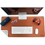 Dyazo PU Leather Mouse Pad, Desk Mat Extended for Work from Home, Anti-Slip, Reversible, Water Resistant Large Desk Spread, B