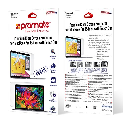 Premium Crystal Clear LCD Screen Protector for New Apple MacBook Pro Laptop 15 inch  Nov 2016 Release  Anti Finger Print with Cleaning Cloth and Insta