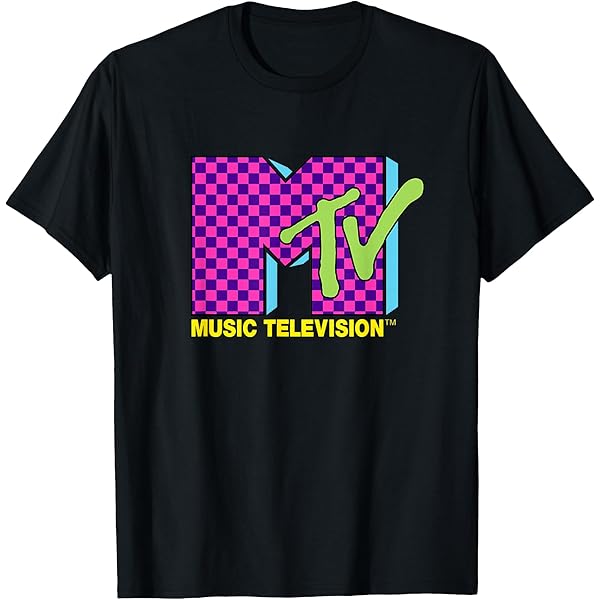 MTV Logo 80's Style Black And White Boombox V1 T-Shirt : Amazon.co