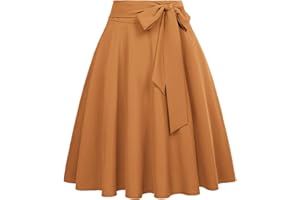 Belle Poque Femme Jupe Taille Haute Pin Up Plissée Jupe Trapèze Mi Longue Rétro BP560