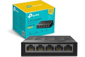 TP-Link LS1005G - Switch Ethernet Gigabit de 5 Puertos (10/100/1000 Mbps), Plug y Play, Sin Configuración, Bajo Consumo Energético, Silencioso y Compacto Ordenadores y Smart TV