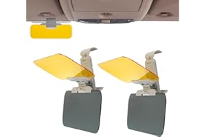 TAOLE Visiera Parasole Per Auto, Antiriflesso Estensione Alette Parasole Per Giorno E Notte 2 In 1 Anti UV HD Visiera Per Parabrezza Clip Universale Occhiali Con Visiera Parasole