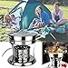 Produktbild Backpacking Ofen-Kochgeschirr-Set für Camping und Wandern, Edelstahl, tragbar, verfestigter Brenner mit Spirituose, Topfschüssel, langlebig und stabil, Mini-Herd, Chafing Dish Holder Liquid zum Kochen