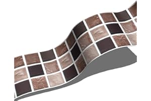 Guest Ruyunlai Borde del Papel Pintado Auto Adhesivo del Papel Pintado del PVC Cenefa Autoadhesiva para DecoracióN De Pared De Cocina BañO 10cm X 200cm