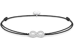 Thomas Sabo Damen Armband Schwarz Little Secret Unendlichkeitszeichen Infinity 925 Sterling Silber LS003-401-11-L20v