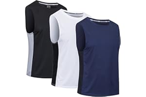 CIMIC 3er Pack Tank Top Herren Sport Muskelshirts Schnelltrocknend Atmungsaktive Anti mit Reflektierenden Streifen Lässige Fitness