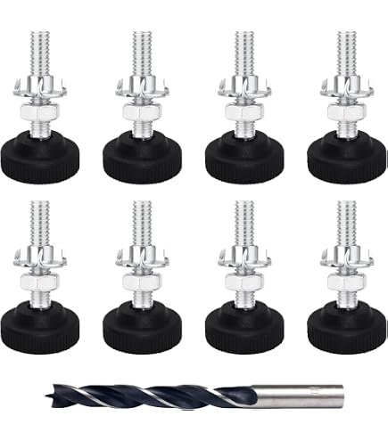 Adjustable Furniture Leveling Feet M6 M8 Thread 15-20mm Height Pad 23mm Base QL