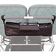 BTR Black Pram Twin Tandem Buggy Organiser Storage Bag for Double Prams