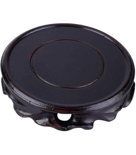 Vintage multifunctionele retro ronde vaasbasis, Blackwood ronde massief houten basis steen ornament houten beugel kleine bonsai voetstuk, theepot basis oosterse displaystandaard (1