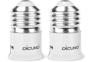 DiCUNO E27 to B22 Socket Converter, Screw to Bayonet Socket Adapter, ES to BC Lamp Base Adapter for LED Bulbs and Incandescent and CFL Bulbs (2 Packs)