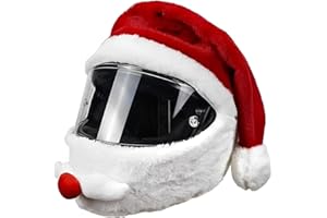 CYKAPU Christmas Hat Motorcycle Helmet Cover Santa Claus, Personalized Motorbike Helmet Cover Protection Cover, Funny Full Face Helmet for Motorcycle Helmets Christmas Party Decoration (Without Helmet)