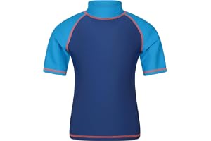 Mountain Warehouse Short Sleeves Kids Rash Vest - UPF50+ Sun Protection Rash Guard, Fast Dry, Flat Seams Childrens Top - for 