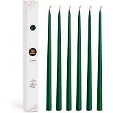 Petekoğlu (6 Adet X 34Cm) Konik Balmumu Mum Şamdan Mumu Doğal Petek Bal Mumu Dekoratif Beeswax Candle Yeşil Şamdan Mumu