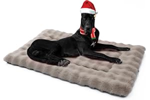 Mora Pets Hundebett Flauschig Hundedecke Waschbar Hundematte Hundekissen Weiches und Warmes für Kleine Mittelgroße Grosse Hunde Decke Kuschelig und rutschfest Braun 107 x 71 cm