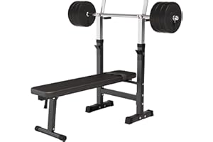 GORILLA SPORTS® Banco de pesas con pesas de 38 kg o 70 kg, barra de barra, mancuernas, estante, estación de inmersión, plegable, ajustable, carga máxima de 200 kg, plano, inclinado, entrenamiento, banco de fitness, multi gimnasio