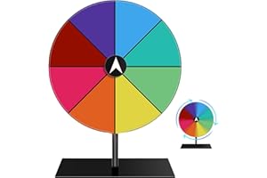 DJOWYH Roue de la fortune à - Roue de roulette rotative - Roue de prix - Roue de prix effaçable à sec avec 8 compartiments - Couleur - Robuste et modifiable