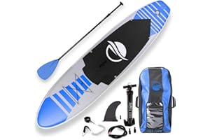 SereneLife Deska do wiosłowania Opblaasbaar Stand Up (15 cm Dik) stawia Premium SUP Akcesoria & Draagtas, stojak Brede, Bodemvin voor Peddelen, Surfcontrole, Antislip Dek, Jeugd & Volwassen