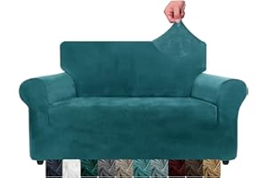 N\C CHELZEN Aksamitne pokrowce na kanapę, 2-osobowa, grube, rozciągliwe pokrowce na sofę, dla psów, zwierząt, antypoślizgowy, pokrowiec na kanapę, można prać, ochraniacz na meble, do salonu (2-osobowy,