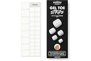 MOYOU LONDON Autocollants auto-adhésifs pour ongles en Gel Semi-durci, lampe UV/LED requise, 32 enveloppes de vernis à ongles en Gel, autocollants pour Nail Art -Snow White