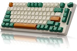 RK ROYAL KLUDGE H81 Tastiera Meccanica Hot-swap Tastiera da gioco Wireless al 75% Montata Su Manopola A Tripla Modalità da 2,4 GHz/BT5.1/USB-C Con Interruttore Speed Sliver RGB, Layout USA a 81 Tasti