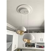 Beton G&ouml;r&uuml;n&uuml;ml&uuml; Modern Şık İskandinav Tarz 2 Başlı Avize (25cm) (RUSTİK AMPUL HEDİYELİ) NESTVİBE