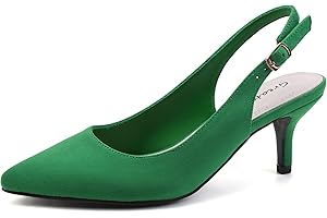 Greatonu Damen Pumps Slingback Spitzenschuhe mit Kitten Heel – Perfekt für Büro, Hochzeiten und Partys