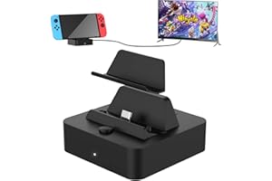 BENSN Switch Docking Station für Nintendo Ladestation Dock mit USB-A USB-C HDMI Anschluss, Tragbarer Kompakter Ladeständer Adapter Netzteil, Mini Adapter OLED TV Konsolenmodus Halterung