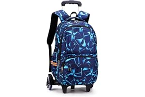 ANSIEDIO Sac à Dos avec roulettes Cartable a Roulette Scolaire Voyage Enfant Fille Garçon 6 Roues