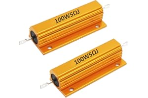Mdurian 2 X Ferita Resistore 100W 5 Ohm 5% Resistenza di Potere Case Alluminio Carico Piatto d'oro A Filo Avvolto Montato Sul Telaio Adattatore per Luce Convertitore
