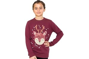 NOROZE Navidad 3D Jersey Niños Pájaro Reno Retro Pull-Over Suéter para Niñas