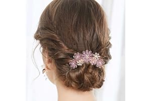 Bohend Diamante de imitación Flor Peine Decorativo peines para el cabello Nupcial Accesorios para el cabello para mujeres y niñas (6)