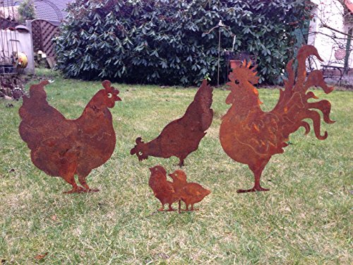 Gartenstecker Edelrost – Huhn – Höhe 40 cm - 3