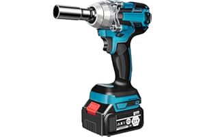 BIGGITTIG Clé à chocs Visseuse à Chocs Batterie 1/2" 520Nm Compatible Makita 18V（Batterie non incluse）