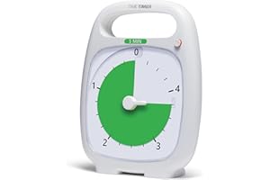 Time Timer PLUS 5 Minute, Minuterie visuelle analogique (blanche) signal en option (molette de contrôle du volume) Pas de coche fort; Outil de 'Time Management'