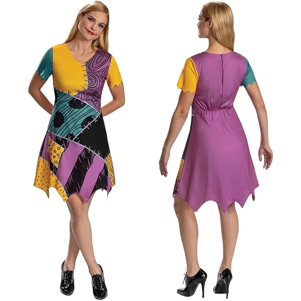 Disney Nightmare Before Christmas Sally Women's Short Sleeve Costume Dress 3XL Fashion