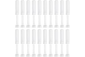 FANTASYON 20 Pièces Blanc Stick Inhalateur pour Huiles Essentielles Nez, Tubes D'huile Essentielle Inhalateur Nasal Rechargeables Plastiques Vides avec 20 Mèches, Tube Aromathérapie pour Détendre Le Corps