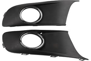 GLFLOW Cubierta de rejilla de luz antiniebla para parachoques delantero, compatible con Touran 2011-2015, piezas de repuesto de plástico negro, 1 par