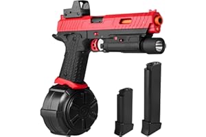 SITERTCF Giocattolo elettrico in gel Blaster X5, completamente automatico, include tamburo e occhiali di protezione per giochi all'aperto, JM-X2 versione aggiornata per età 14+, rosso